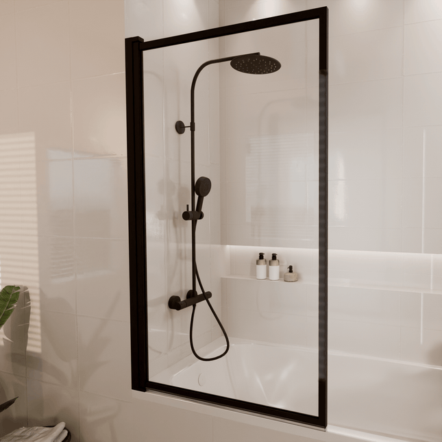 Paroi de baignoire avec revêtement Nano - Noir - 80 x 140 cm - Salvador