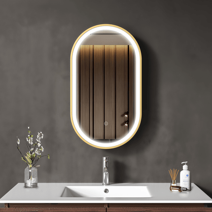 Miroir de salle de bains avec éclairage LED intégré et fonction anti-buée - 40 x 70 - Berlin