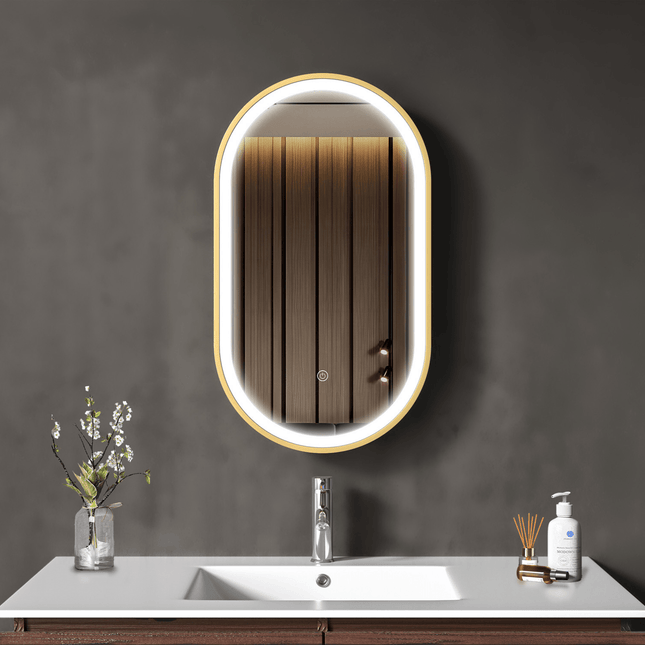 Miroir de salle de bains avec éclairage LED intégré et fonction anti-buée - 40 x 70 - Berlin
