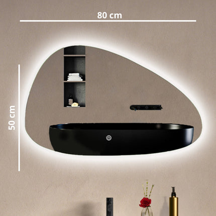 Miroir de salle de bain anti-buée avec éclairage LED réglable - 80 x 50 cm - Bilbao