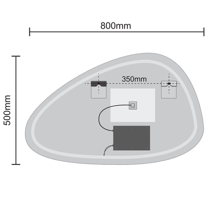Miroir de salle de bain anti-buée avec éclairage LED réglable - 80 x 50 cm - Bilbao