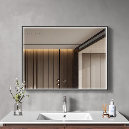 Miroir de salle de bains avec éclairage LED et fonction anti-buée - 80 cm - DS CONCEPT