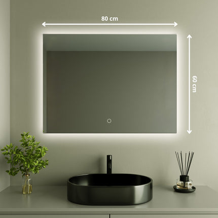 Miroir LED avec fonction anti-buée - 80 cm - Bryce