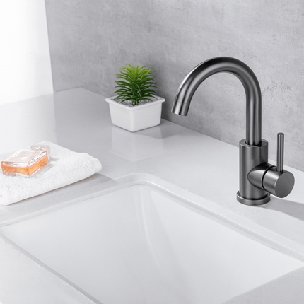 Robinet de lavabo Gun Metal avec bec orientable 180° - CHLOÉ