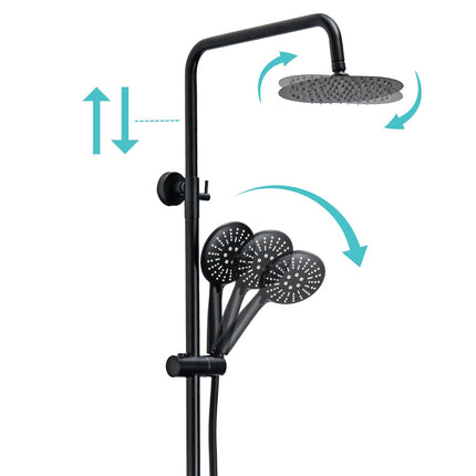 Douche de tête à effet pluie avec mitigeur thermostatique et douchette multifonction - Cooper
