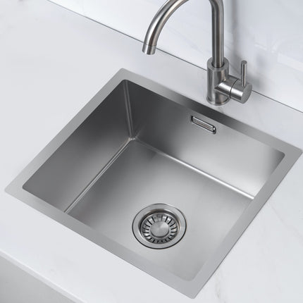 Évier de cuisine fonctionnel avec système anti-déchets - Acier inoxydable - 40x40 - Cyllene