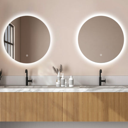 Miroir de salle de bains avec éclairage LED et fonction anti-buée - 80 cm - DALLAS