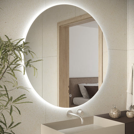 Miroir de salle de bains avec éclairage LED et fonction anti-buée - 80 cm - DALLAS