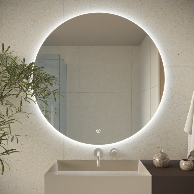 Miroir de salle de bains avec éclairage LED et fonction anti-buée - 80 cm - DALLAS