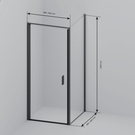 Cabine de douche avec traitement Nano - Chrome - 90 cm - Bogota