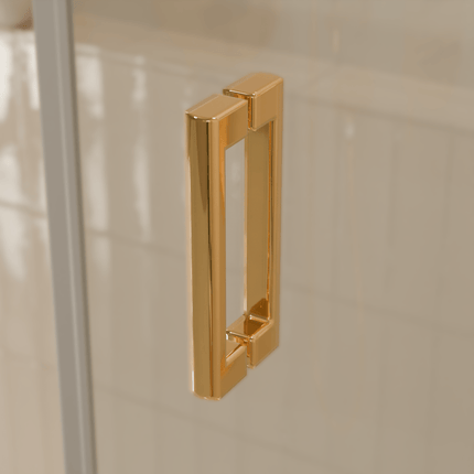 Cabine de douche sans profilé avec porte pivotante - Or brillant - 90 x 200 cm - Cali