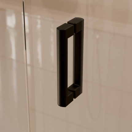 Cabine de douche sans profilé avec porte pivotante - Noir - 90 cm - Cali