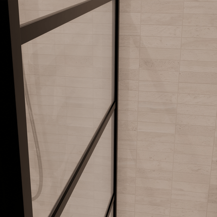 Cabine de douche design industriel avec verre traité Nano - Noir - 90 cm - Cartagena