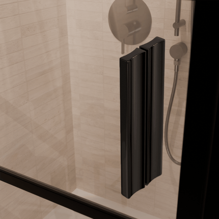 Cabine de douche design industriel avec verre traité Nano - Noir - 90 cm - Cartagena