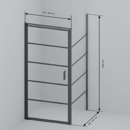 Cabine de douche avec verre fumé Nano revêtement - Noir - 90 cm - Cartagena