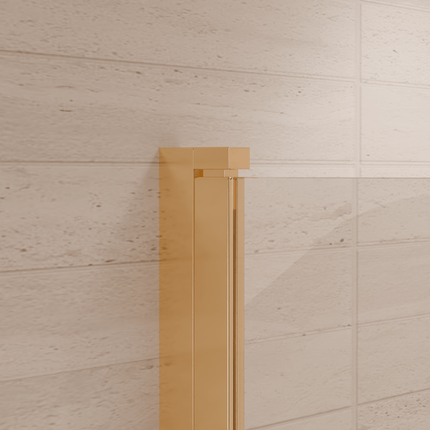 Cabine de douche moderne avec porte pivotante - Or brillant - 90 cm - Medellin