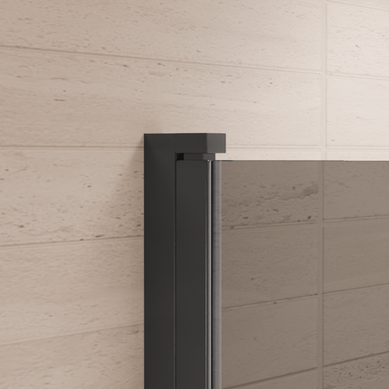 Cabine de douche moderne avec porte pivotante - Noir - 90 cm - Medellin