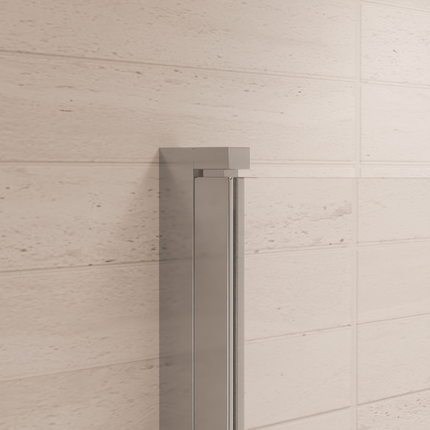 Porte de douche pivotante avec verre trempé et traitement Nano - Chrome - 90 cm - Rio