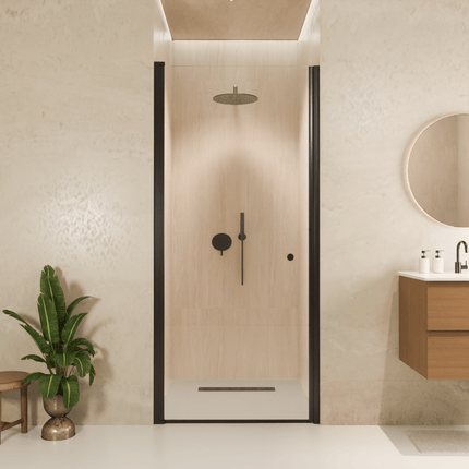 Porte de douche pivotante avec revêtement Nano - Noir - 90 x 200 cm - Rio