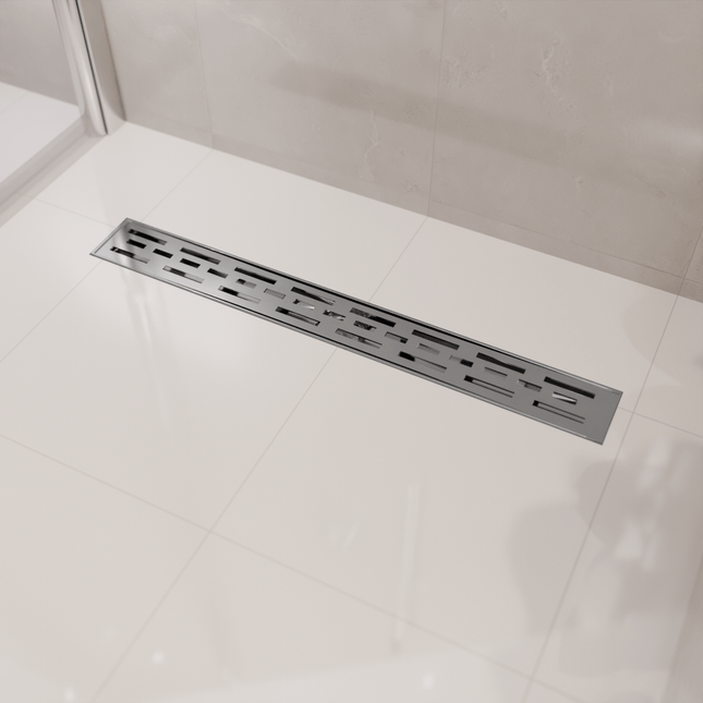 Caniveau de douche performance avec filtre anti-cheveux - acier inoxydable brossé - 70 cm