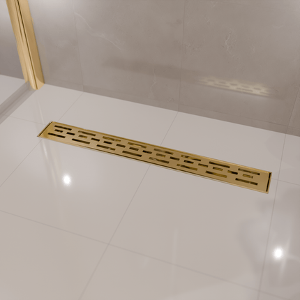 Caniveau de douche en acier inoxydable finition dorée - Or - 80 cm - DS CONCEPT