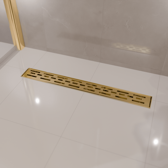 Caniveau de douche en acier inoxydable finition dorée - Or - 80 cm - DS CONCEPT
