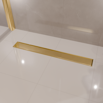 Caniveau de douche en acier inoxydable finition dorée - Or - 60 cm - DS CONCEPT