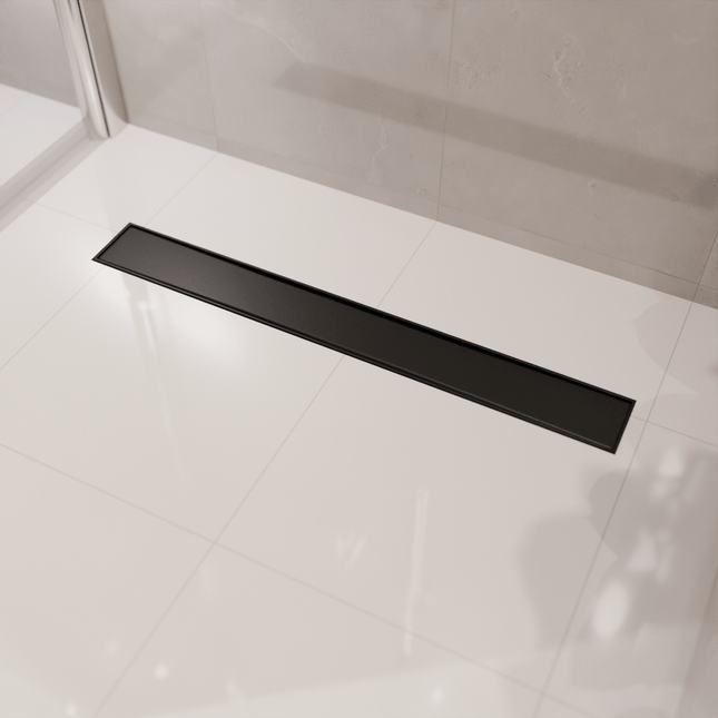 Caniveau de douche design avec grille réversible - Noir mat - 70 cm - DS CONCEPT