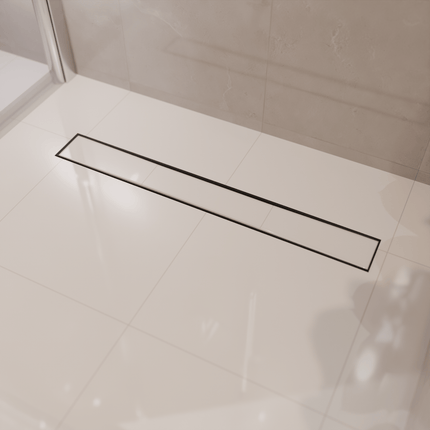 Caniveau de douche design avec grille réversible - Noir mat - 80 cm - DS CONCEPT