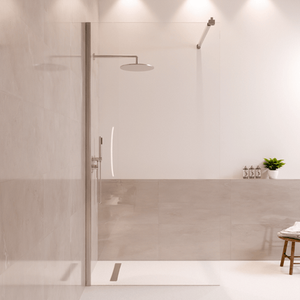 Paroi de douche avec revêtement Nano - Chrome - 100 cm - Lima