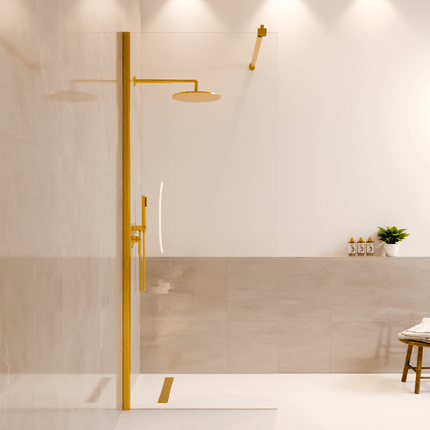 Paroi de douche avec revêtement Nano - Or brillant - 60 cm - Lima