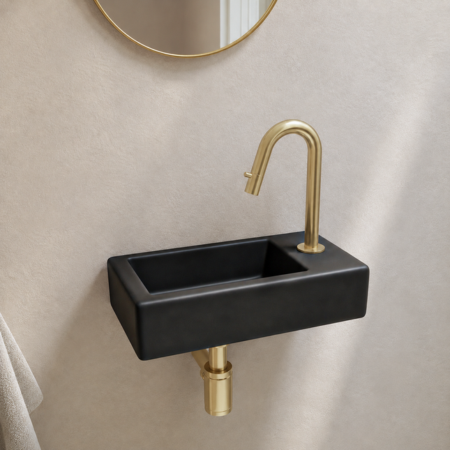 Fontaine de toilette compacte finition noire mate - 37 cm - Fonza