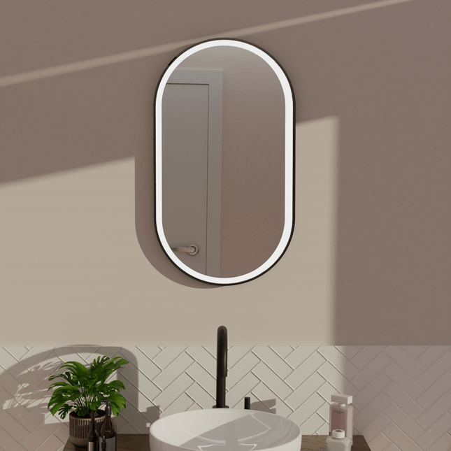 Miroir de salle de bains éclairé LED avec fonction anti-buée - 40 x 70 cm - Frankfurt