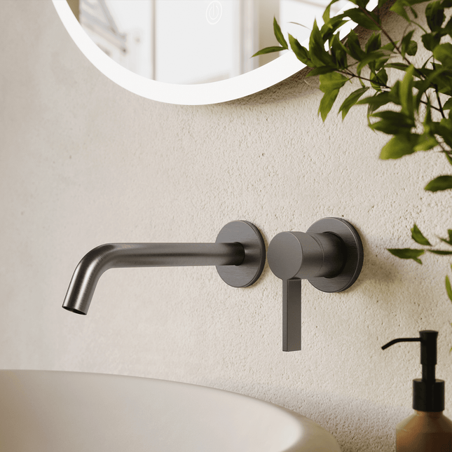 Mitigeur lavabo encastré finition Gun Metal - Gaia