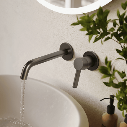 Mitigeur lavabo encastré finition Gun Metal - Gaia