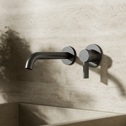 Mitigeur lavabo encastré finition Gun Metal - Gaia