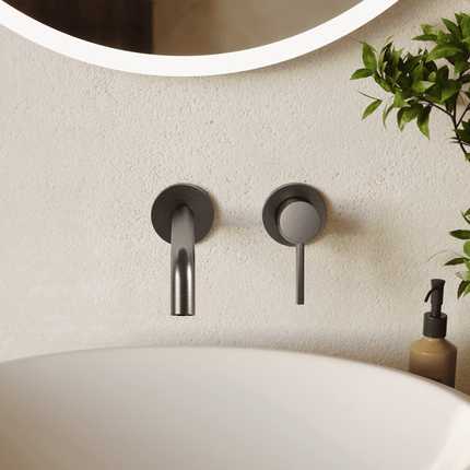 Mitigeur lavabo encastré finition Gun Metal - Gaia