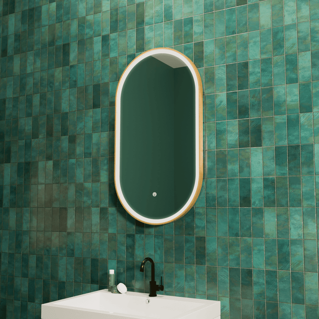 Miroir de salle de bain LED avec éclairage réglable et anti-buée - 50 x 90 cm - Hamburg