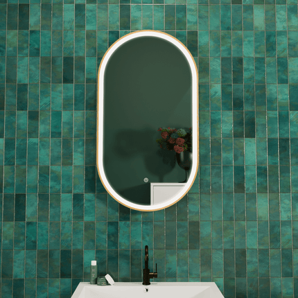 Miroir de salle de bain LED avec éclairage réglable et anti-buée - 50 x 90 cm - Hamburg