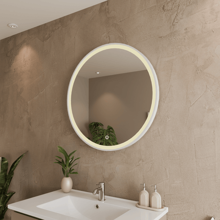 Miroir de salle de bain avec éclairage LED intégré - blanc - 70 cm - Helsinki
