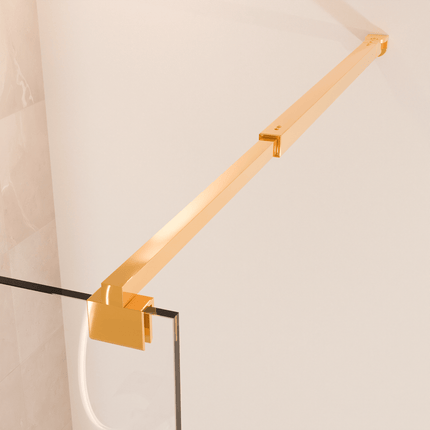 Paroi de douche à l’italienne avec traitement Nano - Or brillant - 120 cm - Lima