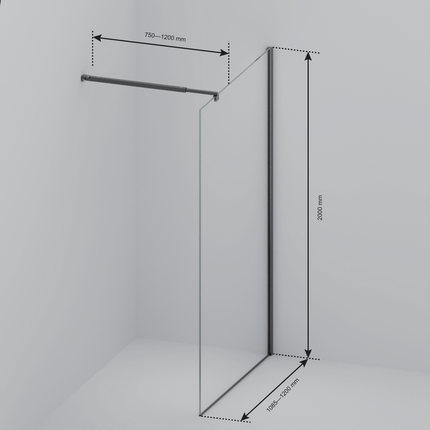 Paroi de douche à l’italienne avec traitement Nano - Or brillant - 120 cm - Lima