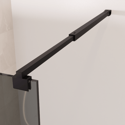 Paroi de douche avec verre fumé et revêtement nano - Noir - 60 cm - Lima