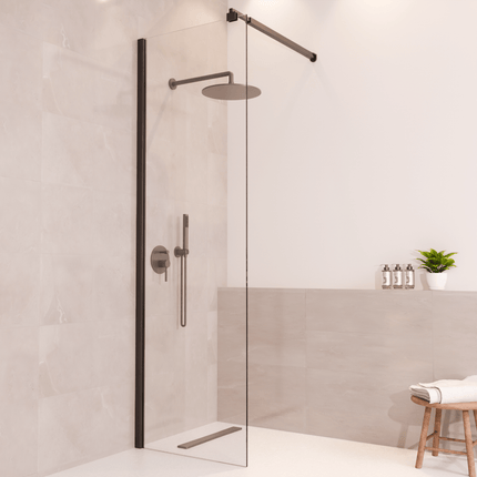 Paroi de douche avec traitement Nano - Noir - 60 cm - Lima