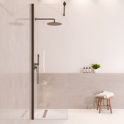 Paroi de douche avec traitement Nano - Noir - 60 cm - Lima