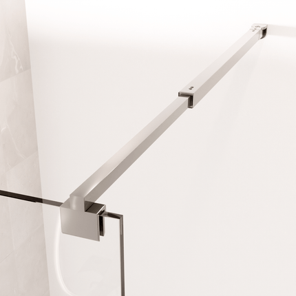 Paroi de douche avec revêtement Nano - Chrome - 80 cm - Lima