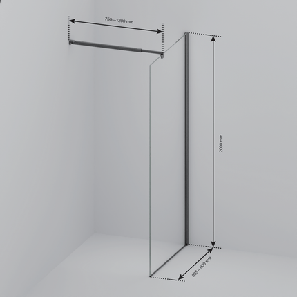 Paroi de douche avec traitement Nano - Chrome - 90 cm - Lima