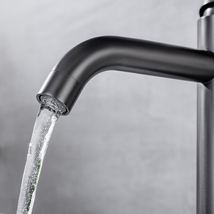 Robinet de lavabo avec vasque à poser - Gun Metal - Jasmin