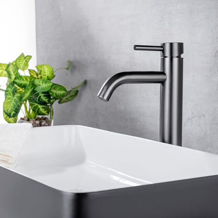 Robinet de lavabo avec vasque à poser - Gun Metal - Jasmin