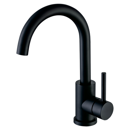 Robinet de lavabo avec vasque posée - noir mat - Juno